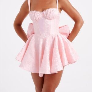 Babyboo fashion Light Pink Strapless Bustier Fit-and-Flare Mini Dress